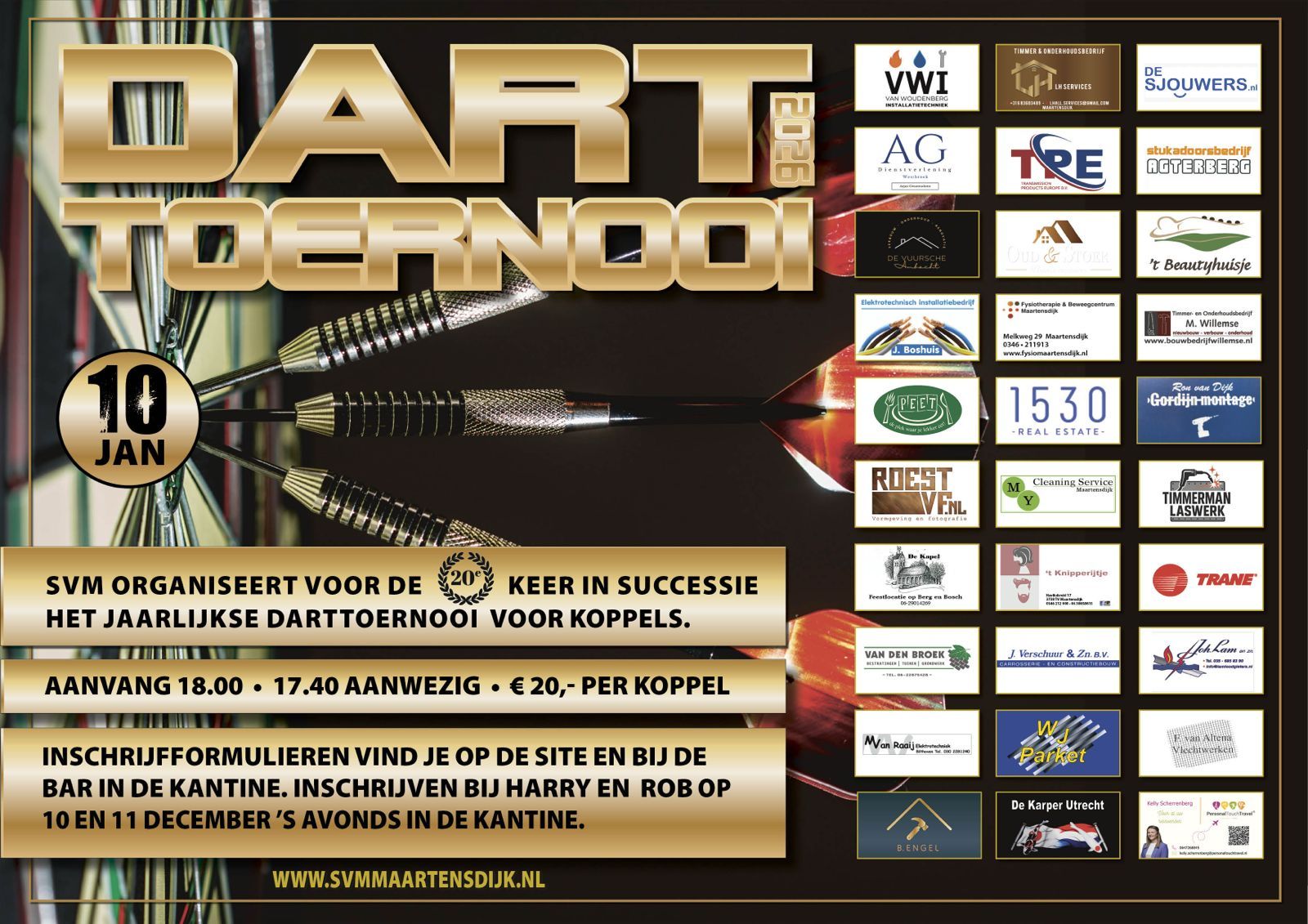 Het SVM Darttoernooi bestaat 20 jaar!